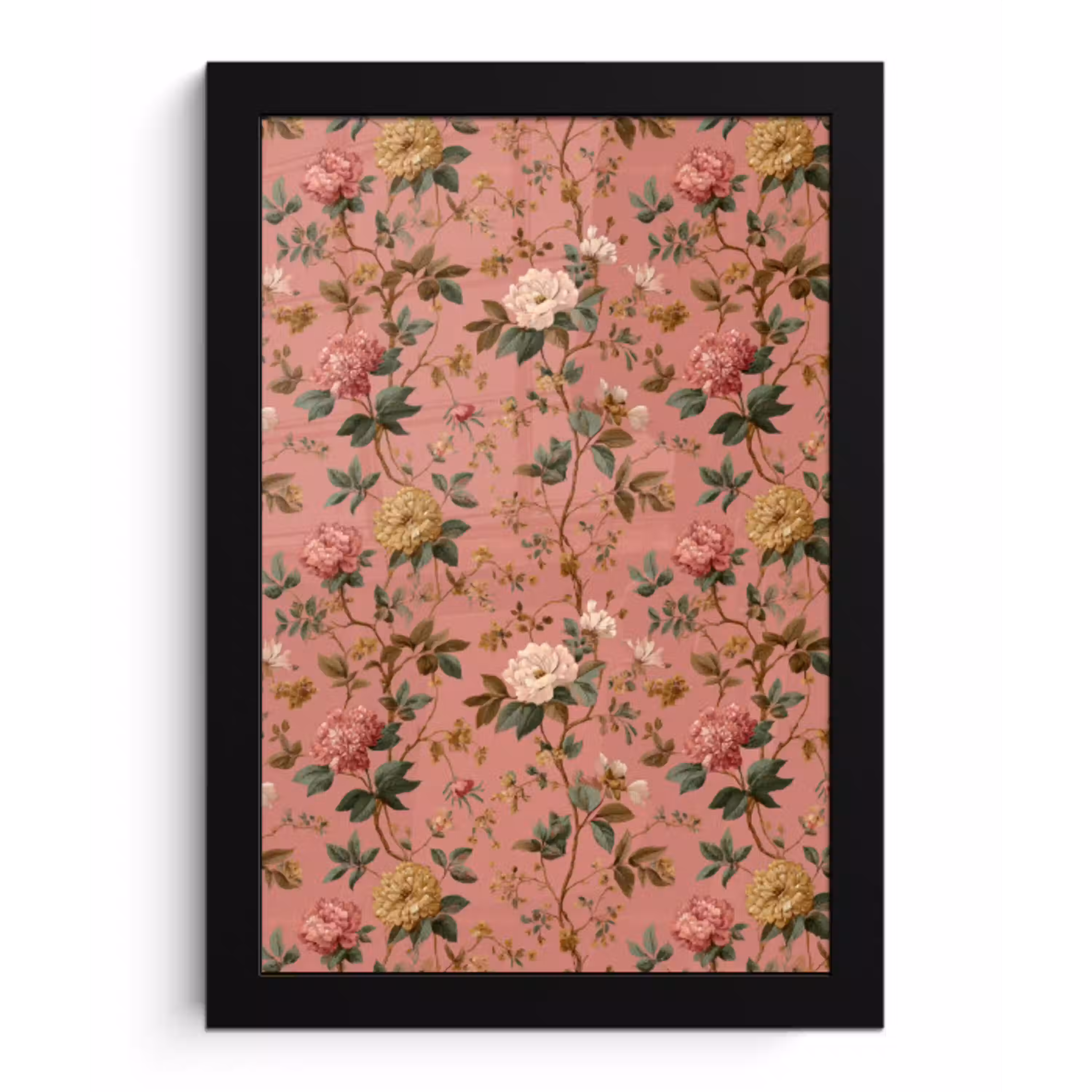 Klassiek - Botanisch - Roze fotolijst zwart zonder passe partout klein 224 -3d