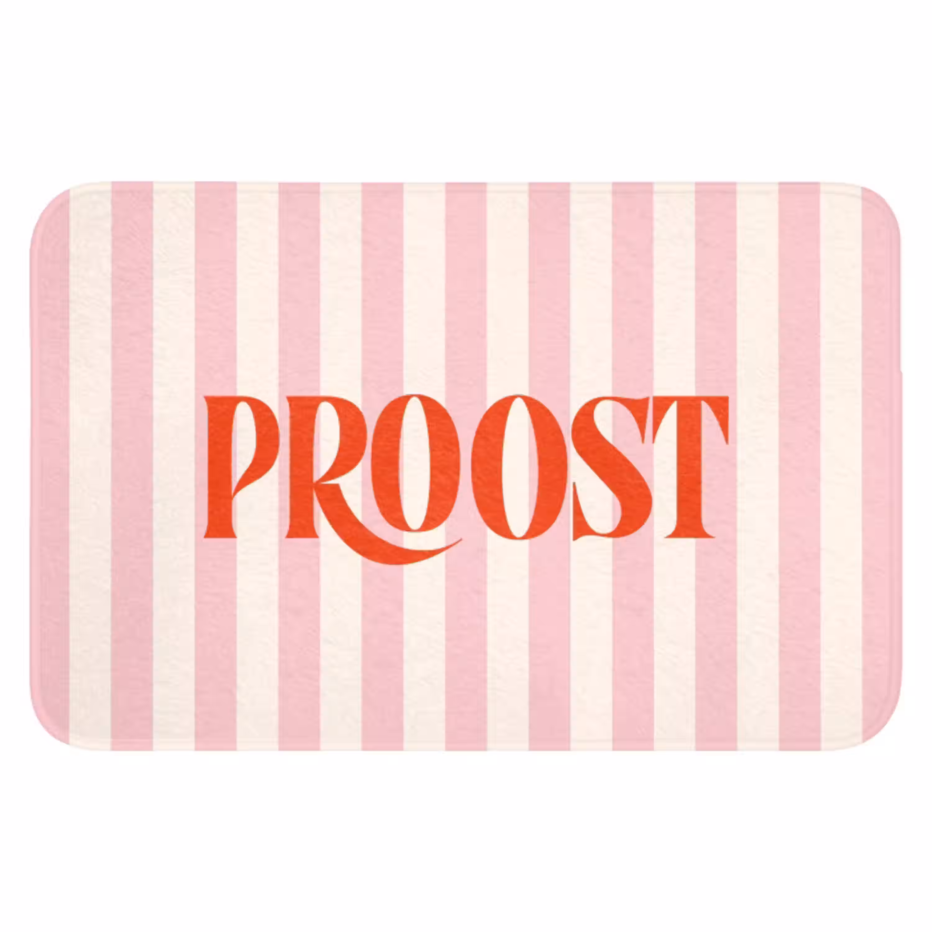 Zachtroze - Rood - Strepen - Proost WCmat klein -3d