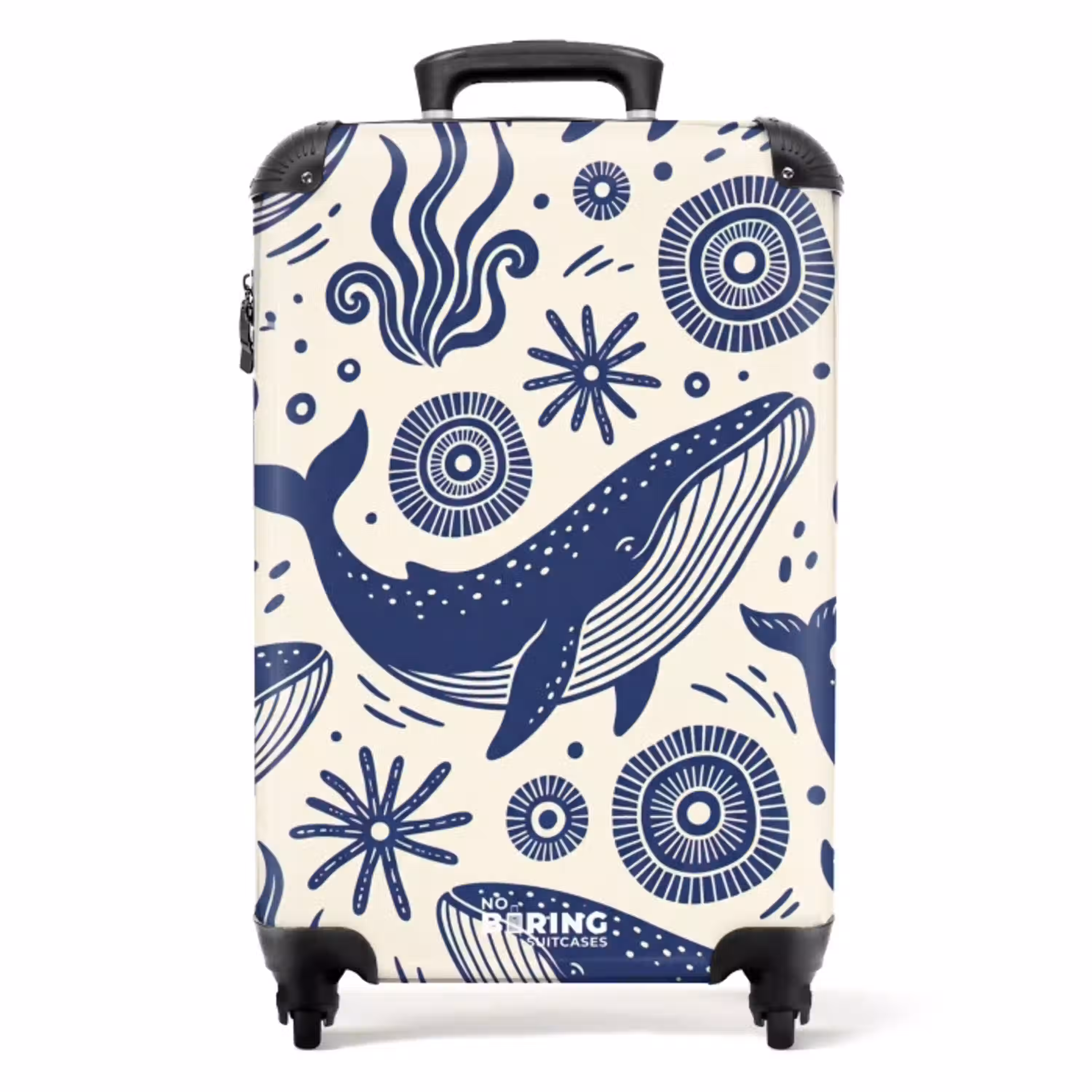 Walvis - Onderwater - Dieren - Abstract - Blauw NBS - Handbagage koffer - Volwassenen Unisex middel -productfoto_recht