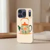 Oranje - Theepot - Bloemen - Bladeren Telefoonhoesje iPhone 17 Pro klein -sfeer2