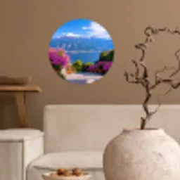 Lake Como - Italië - Landschap Wandcirkel behangsticker klein -sfeer1