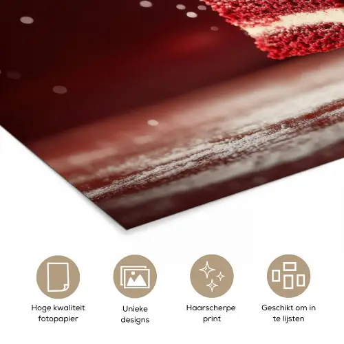 Rode - Velvet - Taart - Eten poster papier klein -closeup_NL