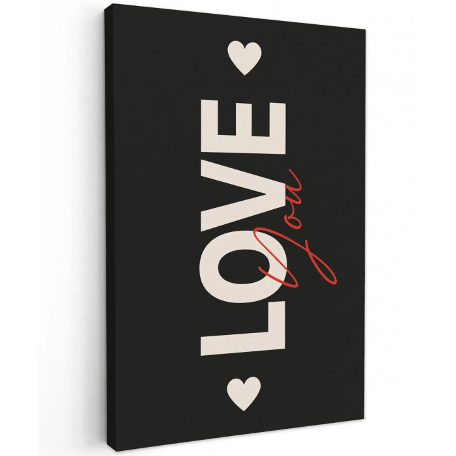 Love - Rood - Valentijn Tuinposter op houten frame 2 cm dik klein -3d