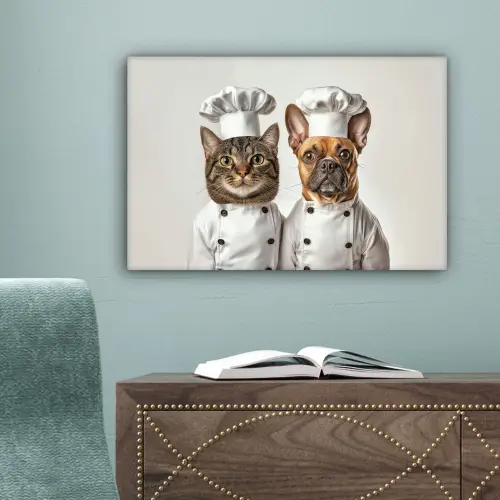 Kat - Hond - Kokskleding canvas 2cm klein -sfeer4