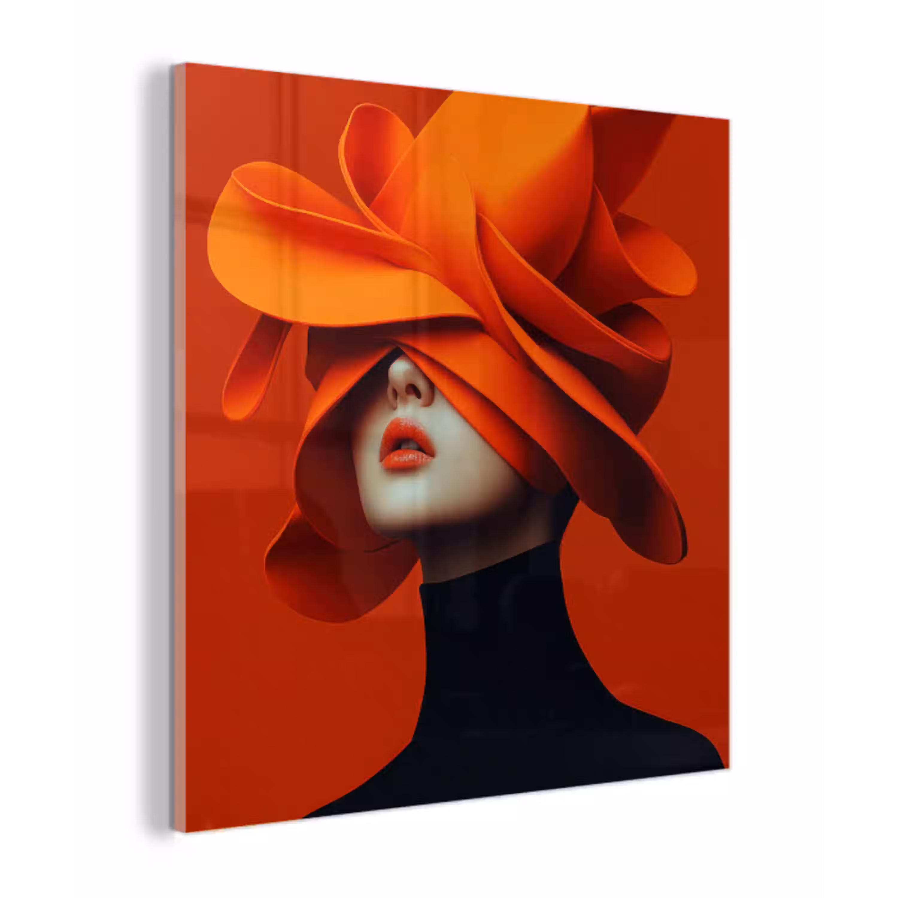 Oranje - Hoed - Vrouw plexiglas 5mm klein -z3d