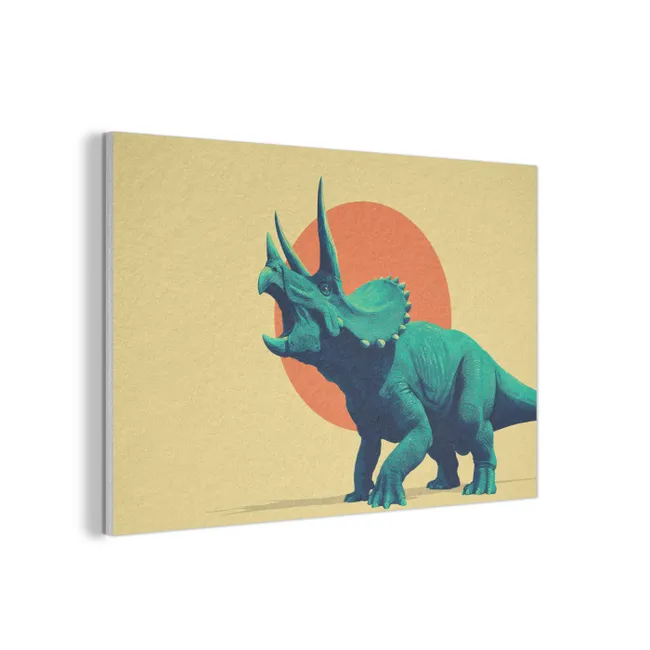Acoustic Felt - Triceratops - Circle - Orange - Horns