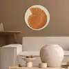 Schelp - Oranje - Ribbels Akoestische PET Vilt - Rond klein -sfeer1