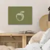 Lijntekening - Appel - Olijfgroen - Blaadje PET vilt klein -sfeer3