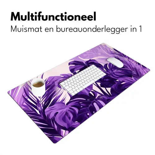 Bladeren - Paars - Tropisch - Abstract Muismat XXL klein -sfeer4