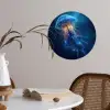 Kwal - Lichtgevend - Tentakels - Blauw Wandcirkel behangsticker klein -sfeer3