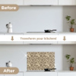 Giraf - Patroon - Beige - Bruin keuken achterwand spatscherm klein 900 -voor_na_EN