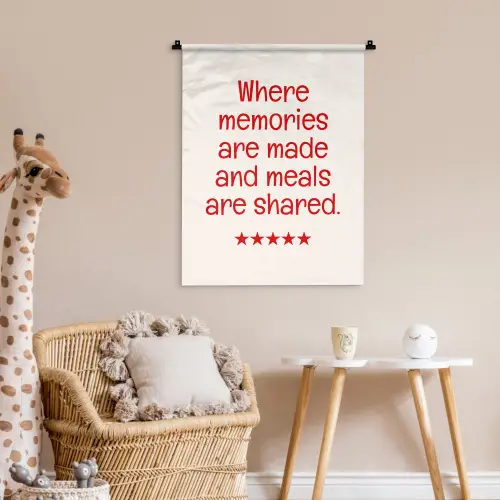 Quote - Sterren - Rood - Memories Wandkleed katoen klein -wsfeer5_kind