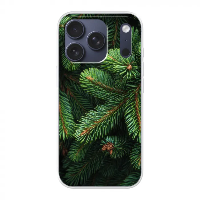 Sparrentakken - Knoppen - Naalden - Groen Telefoonhoesje iPhone 17 Pro klein -3d