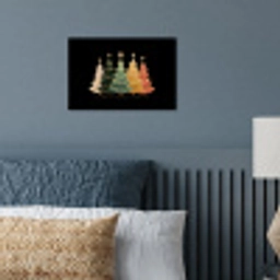 Kerstbomen - Kleurrijk - Lichtjes - Ster poster papier klein -sfeer2