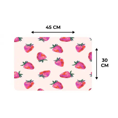 Aardbeien - Rood - Roze - Patroon Placemat vinyl groot 368 -specs