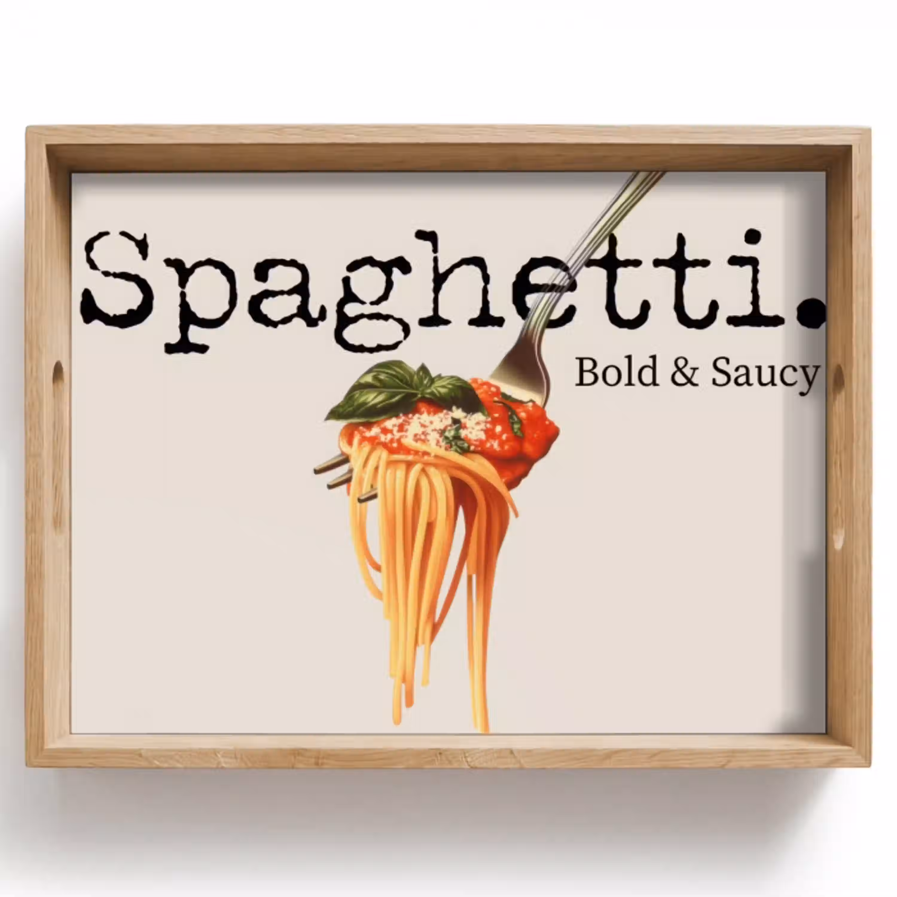 Spaghetti - tomatensaus - Parmezaanse kaas Dienblad Rechthoek middel -z3d_shopping