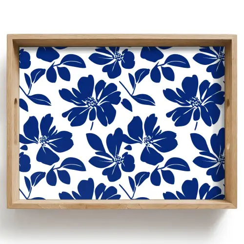 Floraal - Modern - Blauw Dienblad Rechthoek middel 911 -z3d_shopping