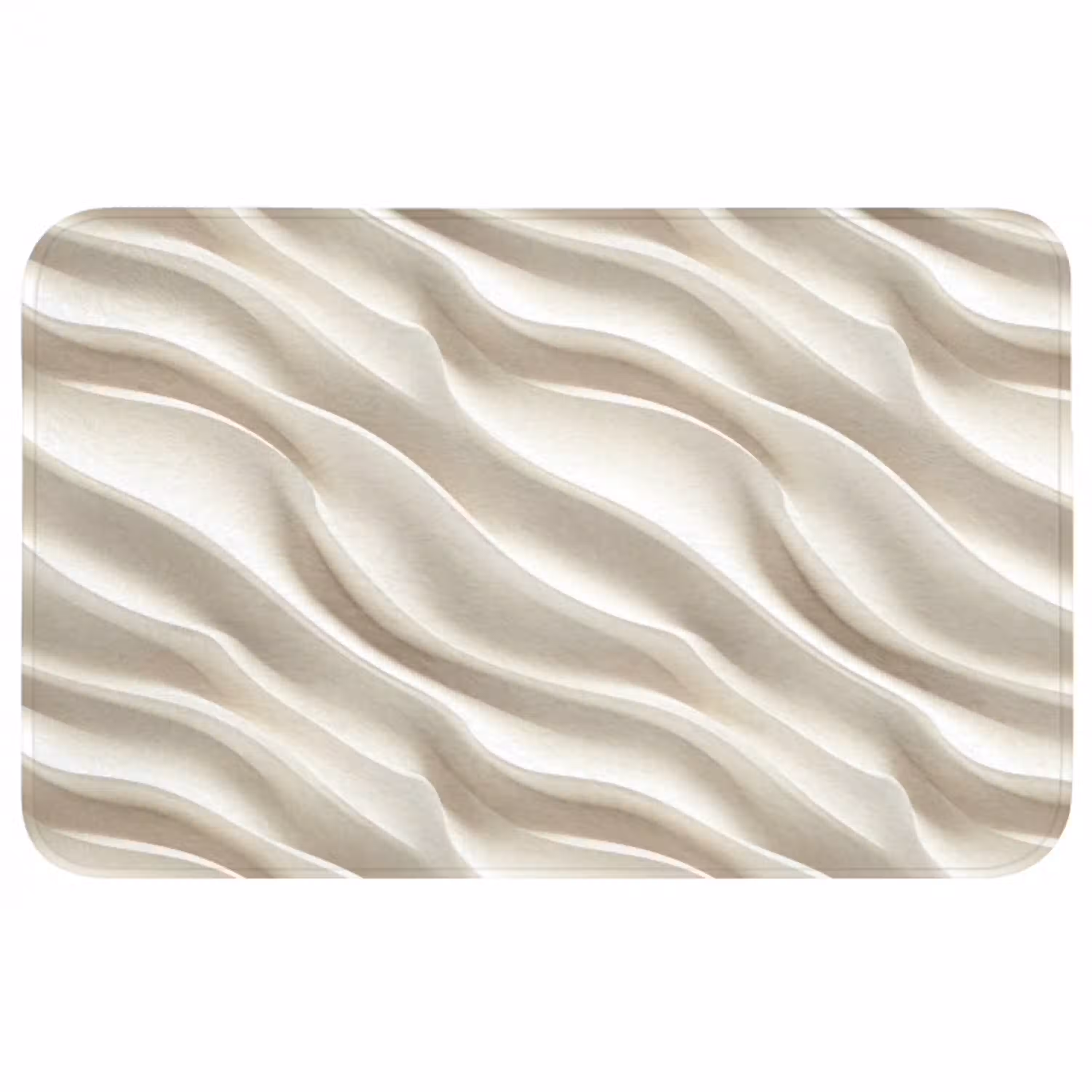 Diagonaal - Golven - Crème Badmat middel 997 -3d