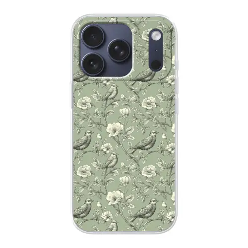 Klassiek - Botanisch - Groen Telefoonhoesje iPhone 17 Pro klein 878 -3d