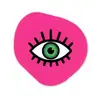 Minimalistisch - Oog - Roze Wandcirkel Organisch Aluminium middel -3d
