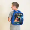 Neon - Net - Voetbal - Kleurrijk Kinderrugzak - Blauw middel -sfeer2