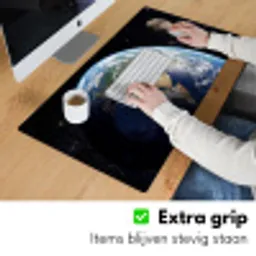 Aarde - Ruimte - Blauw - Groen Muismat XXL klein -sfeer3