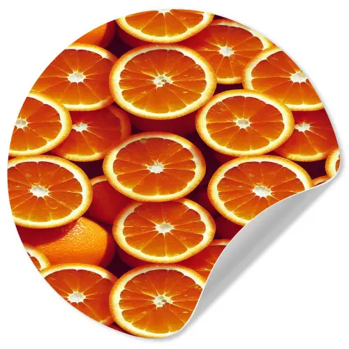 Sinaasappels - Oranje - Gesneden Wandcirkel behangsticker klein 186 -3d