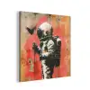 Graffiti - Astronaut - Street art - Ruimte - Banksy aluminium wit klein -3d