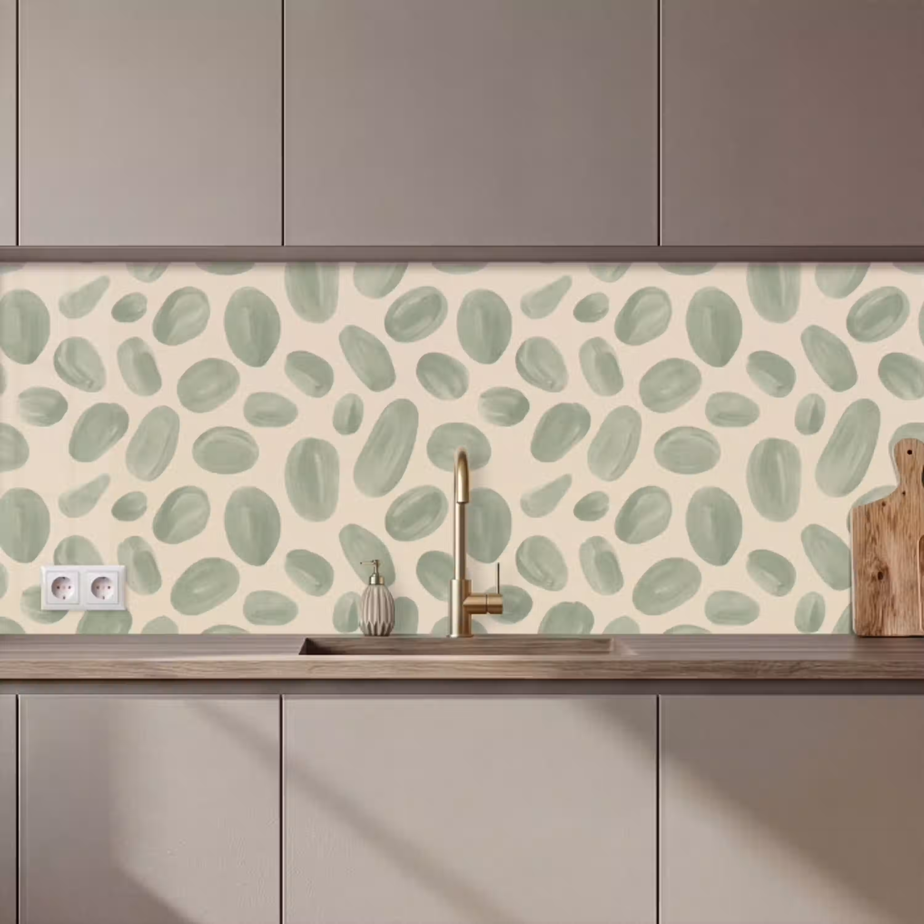 Abstract - Patroon - Organisch - Groen - Modern keuken achterwand 2 middel zz_3dshopping