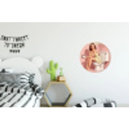 Roze - Retro - Vrouw Wandcirkel aluminium klein -kinderkamer