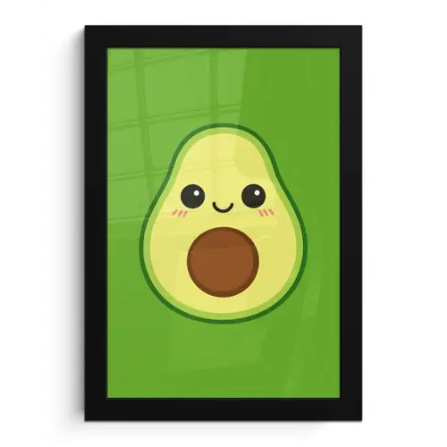 Avocado - Groen - Speels fotolijst zwart zonder passe partout klein -3d