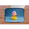 Badeend - Handdoek - Blauw laptophoes neopreen klein -tafel