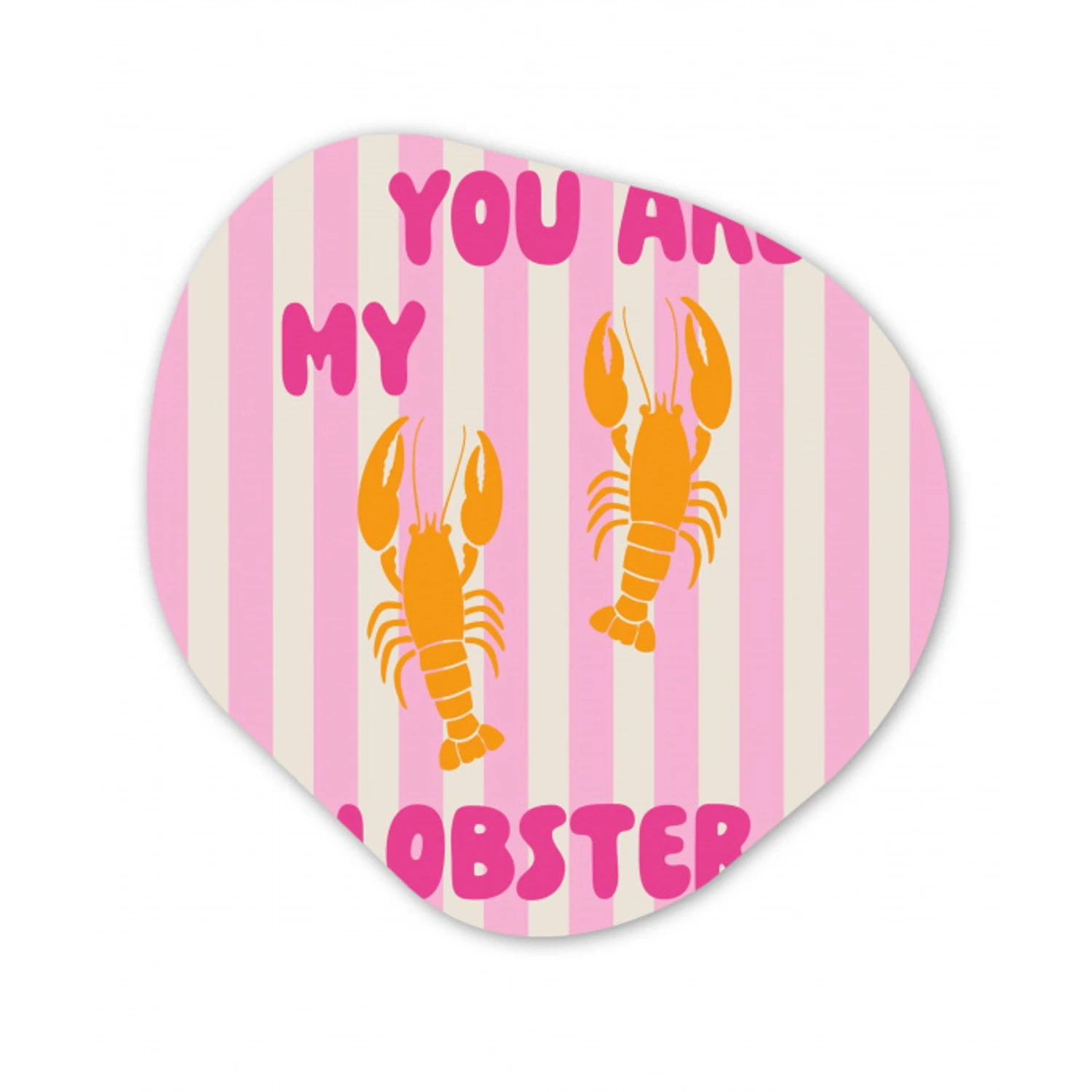 Lobster - Love - Valentijn Wandcirkel Organisch Plexiglas middel -3d
