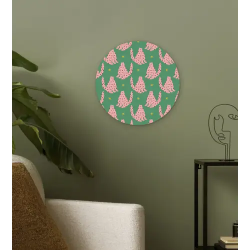 Groen - Katten - Stippen - Sterren Wandcirkel plexiglas klein 852 -sfeer3