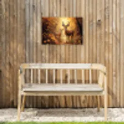 Herfst - Bos - Herten - Bosdieren - Natuur - Bruin Tuinposter op houten frame 2 cm dik klein -sfeer4