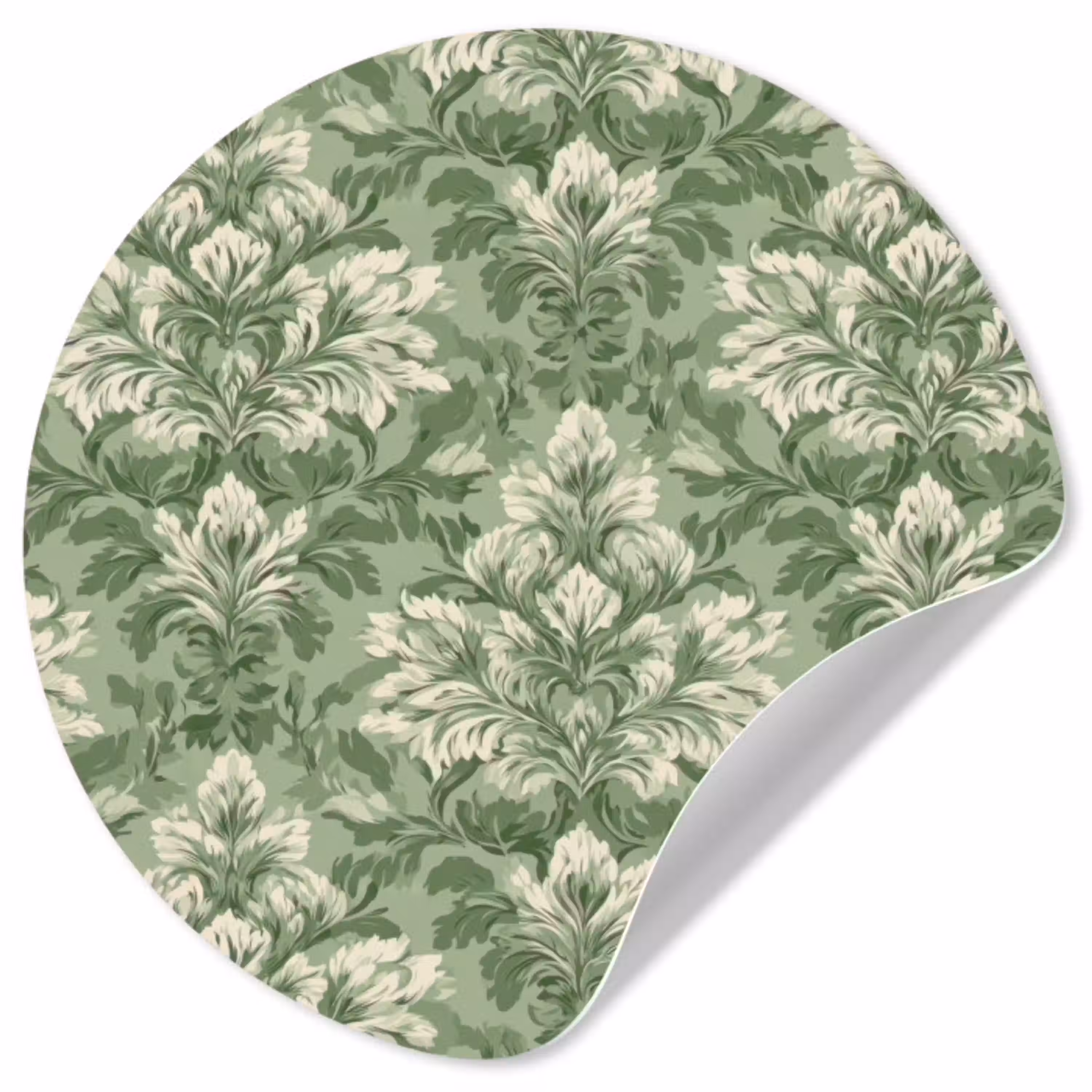 Sierlijk - Lichtgroen - Planten - Patroon - Getailleerd Wandcirkel behangsticker klein 186 -3d