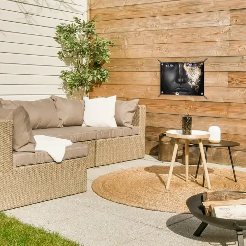 Vrouw - Bladgoud - Zwart - Goud - Luxe tuinposter los doek klein -sfeer4