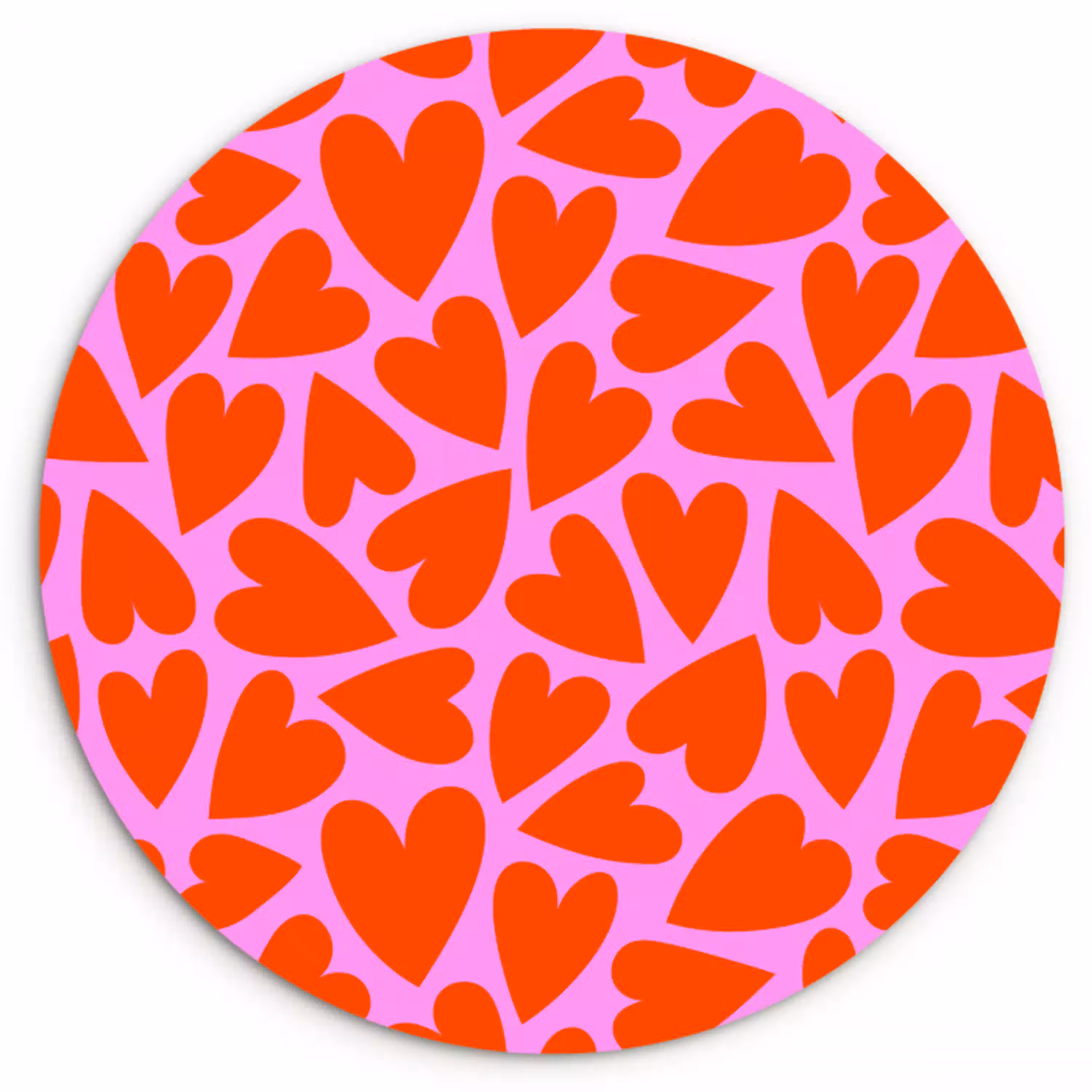 Valentijn - Patroon - Roze - Rood Wandcirkel plexiglas klein 852 -3d