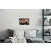 Vrouw - Hamburger - Bontjas Muursticker klein -slaapkamer