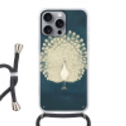 Vogel - Blauw - Vintage Hoesje iPhone 16 Pro Max met koord klein -3d