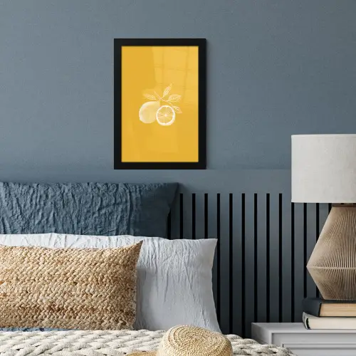 Citroenen - Illustratie - Minimalistisch - Geel fotolijst zwart zonder passe partout klein -sfeer3
