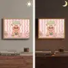 Matcha - Hond - Roze - Groen Light Box met batterij (Wandlamp) middel -sfeer3