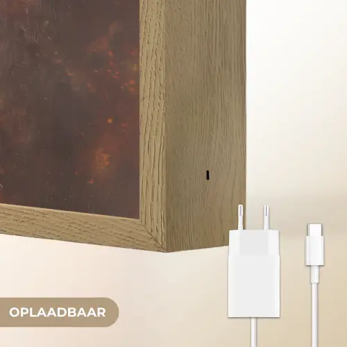Microfoon - Bruin - Klassiek Light Box met batterij (Wandlamp) middel -USP_websiteoplaadbaarNL