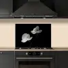 Orchidee - Bloemen - Zwart - Wit - Stilleven keuken achterwand spatscherm klein -sfeer1