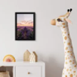 Landschap - Lavendelveld - Paars fotolijst zwart zonder passe partout klein -usfeer4_kinderkamer