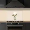 Vaas - Geruit - Bloem - Groen keuken achterwand spatscherm klein -sfeer1
