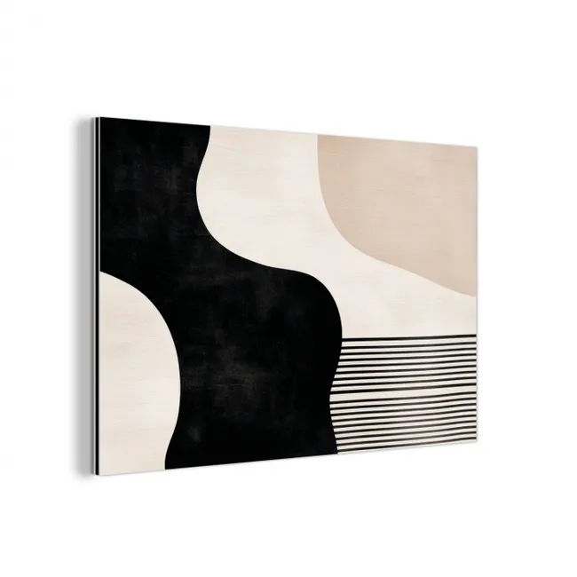 Abstract - Japandi - Beige - Modern aluminium wit klein -3d