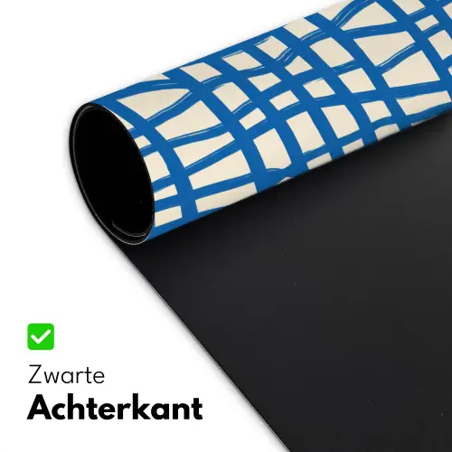Ruitpatroon - Blauw - Crème Muismat XXL klein 681 -sfeer2