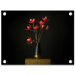 Rode - Bloemen - Vaas tuinposter los doek klein -3d