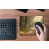 Zonlicht - Bospad - Bomen muismat rubber klein -toetsenbord